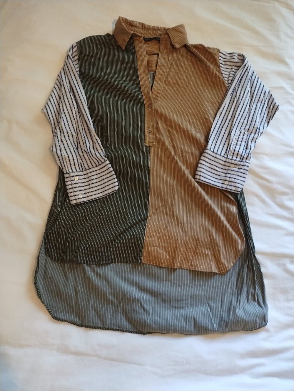 Zara Woman V-Neck Collared Top